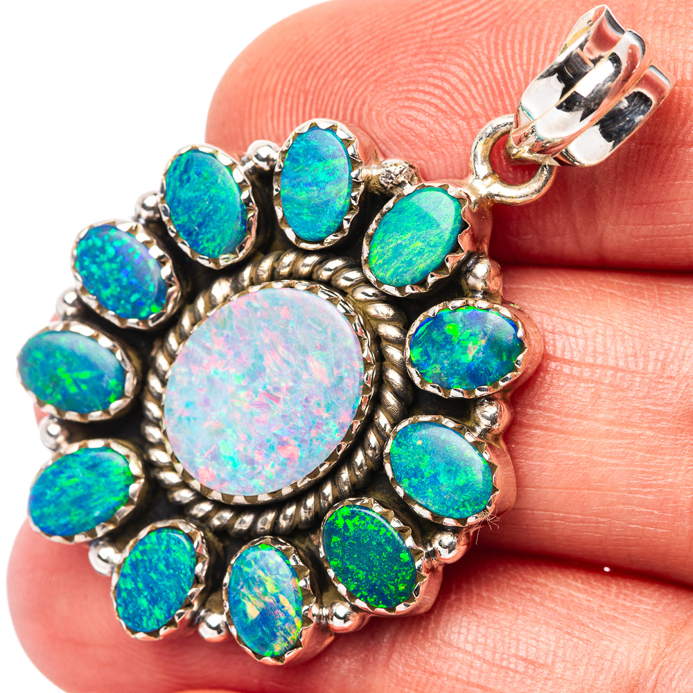Exclusive Doublet Opal Pendant 1 5/8" (.925 Sterling Silver)