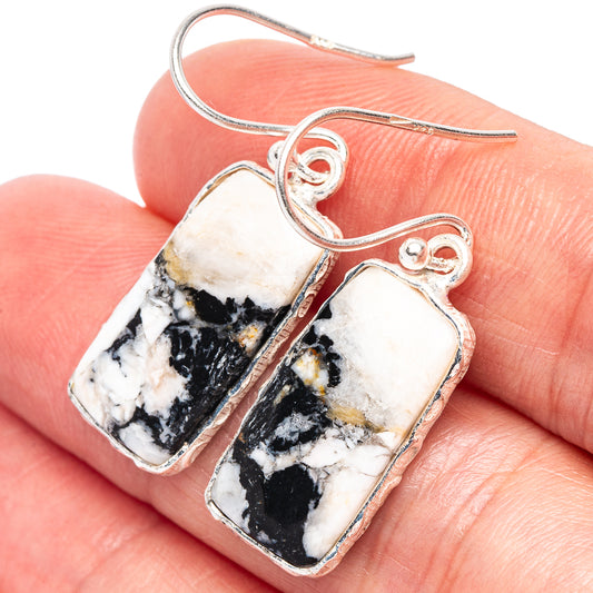 Zebra Jasper Earrings 1 3/8" (925 Sterling Silver) E2484