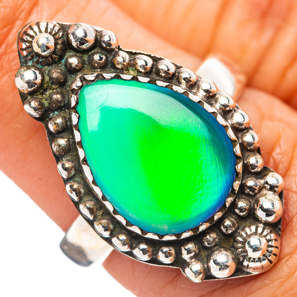 Aurora Opal Ring Size 6.75 (.925 Sterling Silver)