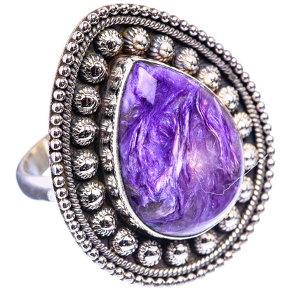 Large Charoite Ring Size 9.75 (925 Sterling Silver) R142880