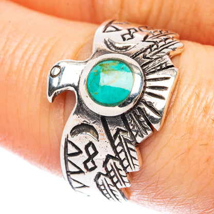 Rare Arizona Turquoise Eagle Ring Size 7.5 (925 Sterling Silver) R3394