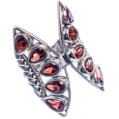 Large Garnet 925 Sterling Silver Ring Size 5.5
