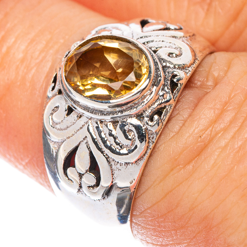 Faceted Citrine Ring Size 6.75 (925 Sterling Silver) R1525