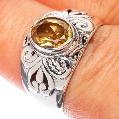 Faceted Citrine Ring Size 6.75 (925 Sterling Silver) R1525