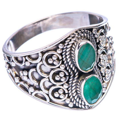 Rare Zambian Emerald Ring Size 8.75 (925 Sterling Silver) R146816