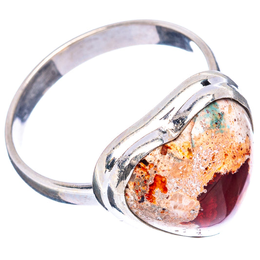 Heart-shaped opal ring in .925 sterling silver with multicolor fire opal cabochon