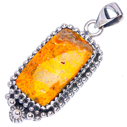 Bumble Bee Jasper Pendant 1 1/2" (925 Sterling Silver) P41989
