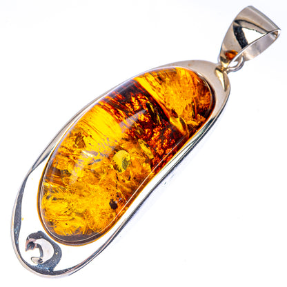 Ana Silver Co Baltic Amber Pendant 2 1/2" (925 Sterlnig Silver)