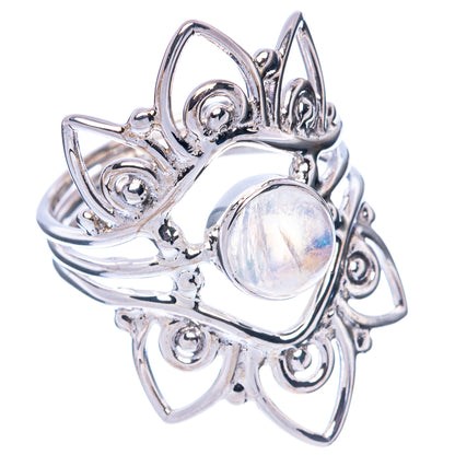 Premium Rainbow Moonstone 925 Sterling Silver Ring Size 7.5 (925 Sterling Silver) R2747