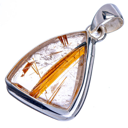 Rare Full Star Rutilated Quartz Pendant 1 1/4" (925 Sterling Silver) P39995