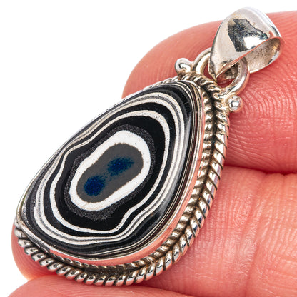 Fordite Pendant 1 1/4" (925 Sterling Silver) P40701