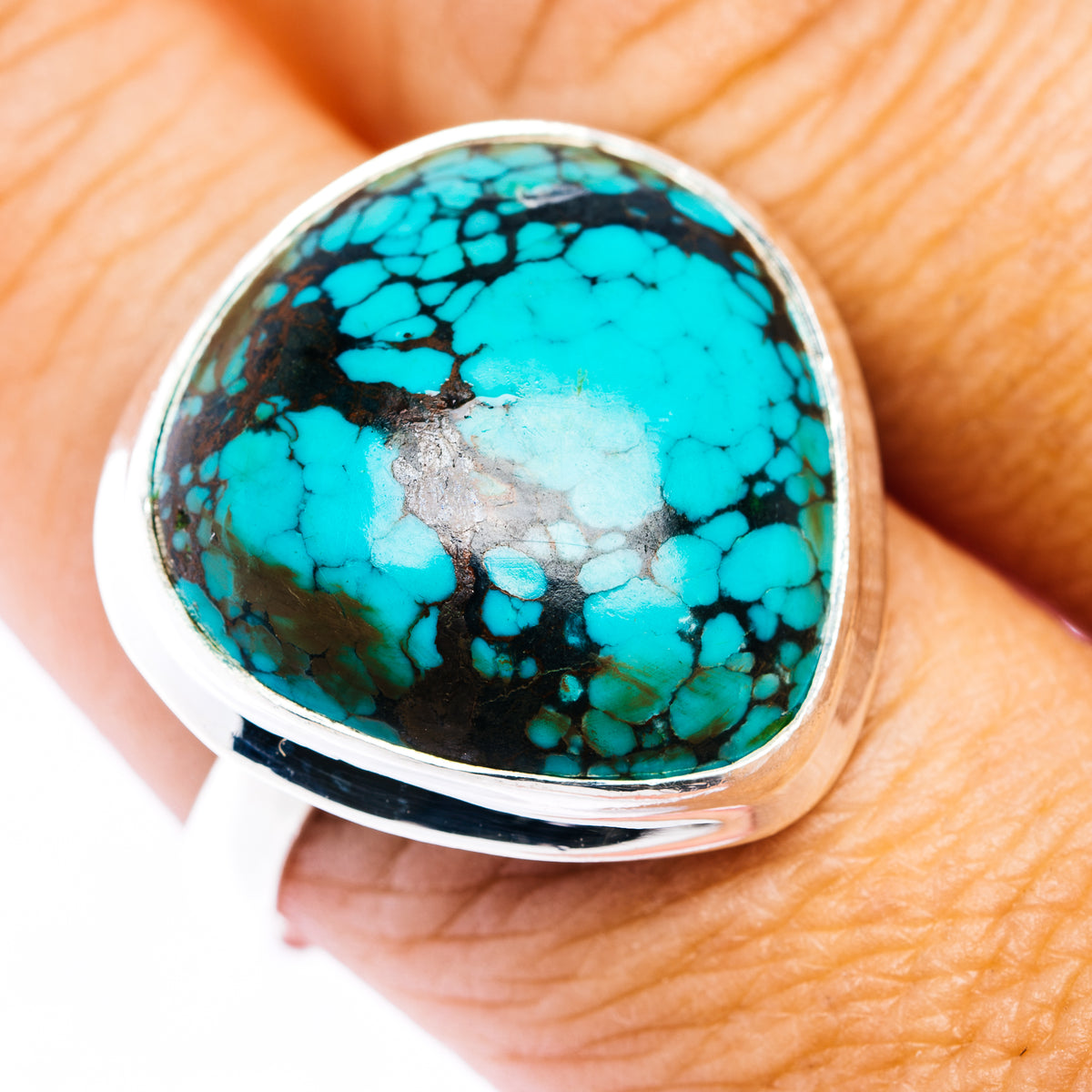 Premium Tibetan Turquoise Ring Size 9.75 (.925 Sterling Silver)