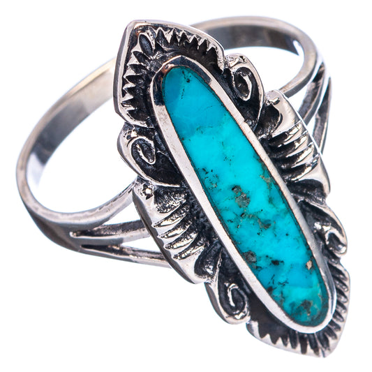 Turquoise oval gemstone sterling silver ring with raised sculpted bezel