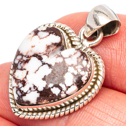 Wild Horse Jasper Heart Pendant 1 1/8" (925 Sterling Silver) P43494