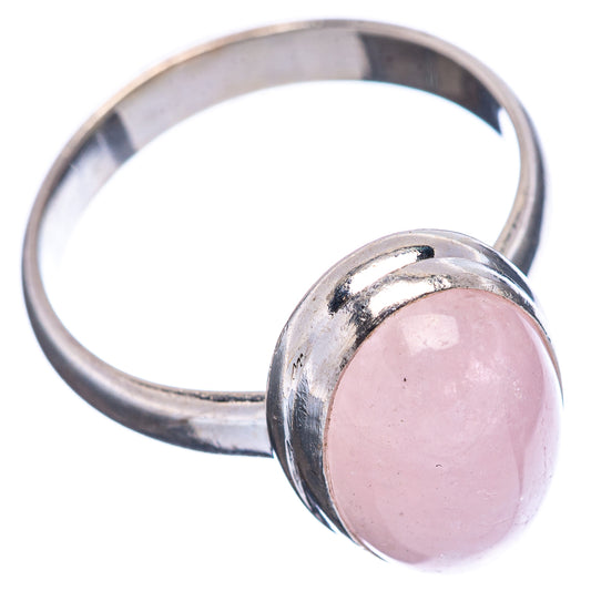Sterling silver band with oval pink gemstone, side view