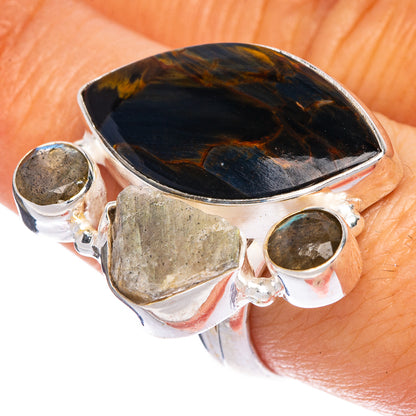 Pietersite, Labradorite Ring Size 8.25 (925 Sterling Silver) R1252