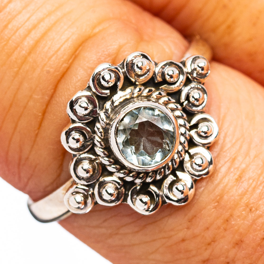 Blue Topaz Ring Size 8.25 (.925 Sterling Silver)