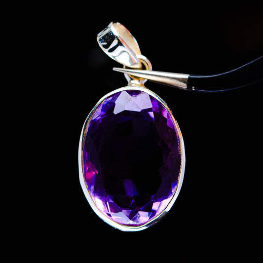 14.64ct Premium Faceted Amethyst Pendant 1" (.925 Sterling Silver)