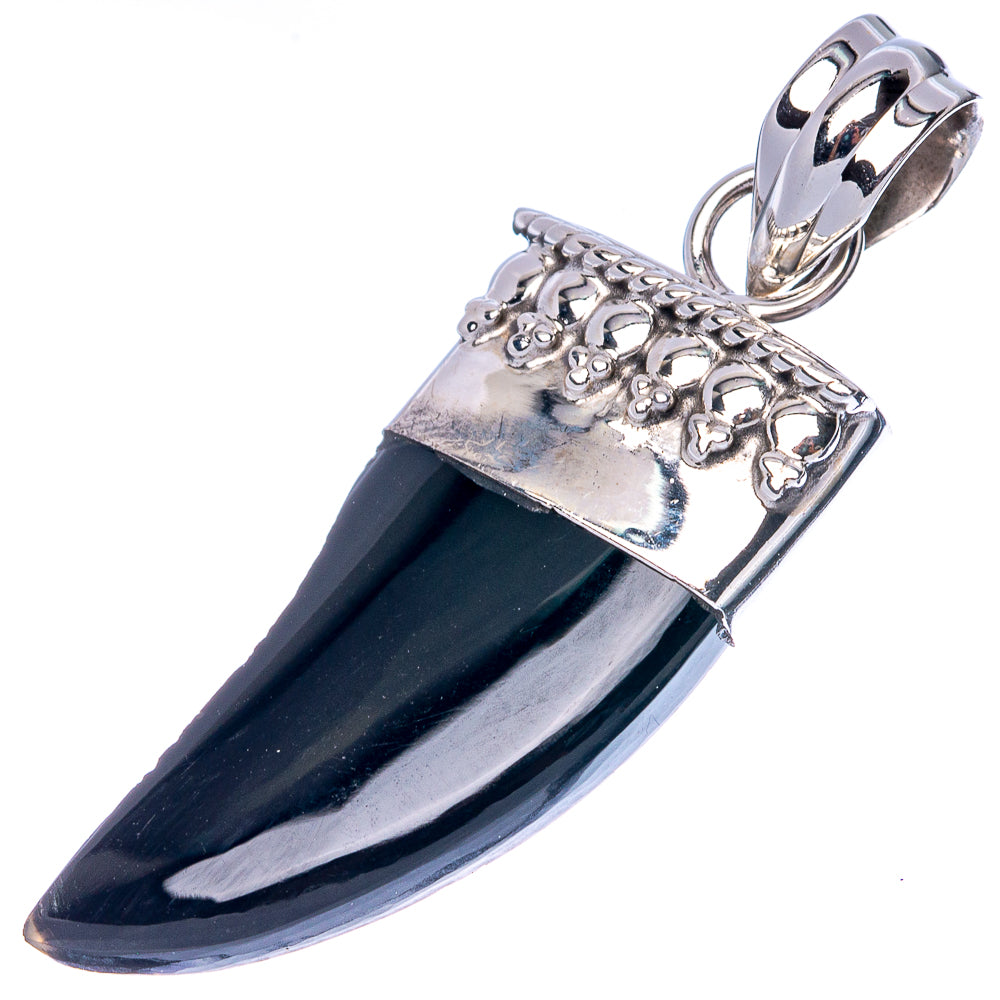 Black Onyx Pendant 1 3/4" (925 Sterling Silver) P42732