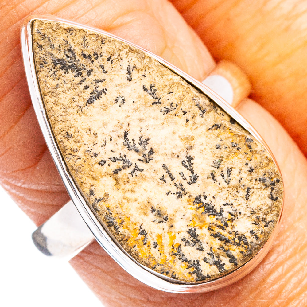 Germany Psilomelane Dendrite Ring Size 8 (.925 Sterling Silver)