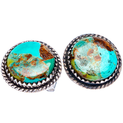 Mohave Turquoise Earrings 5/8" (.925 Sterling Silver)