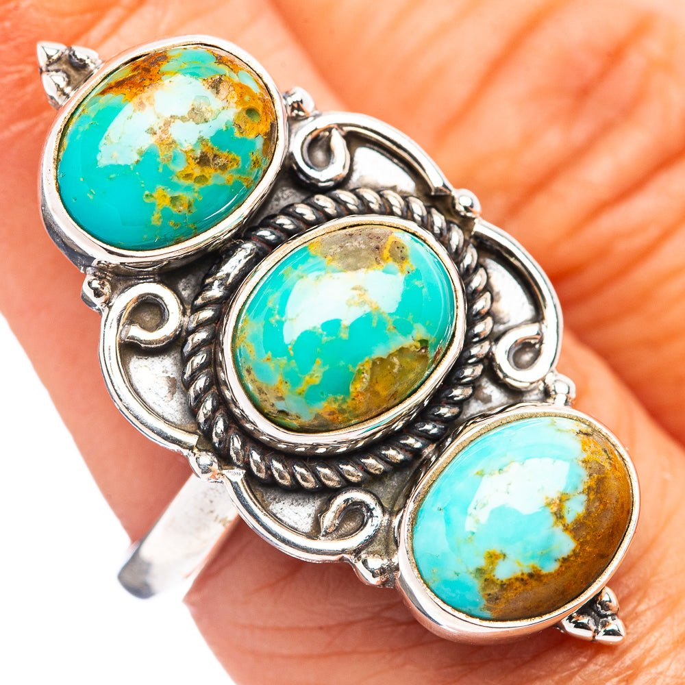 Mohave Turquoise Ring Size 8 Adjustable (.925 Sterling Silver)