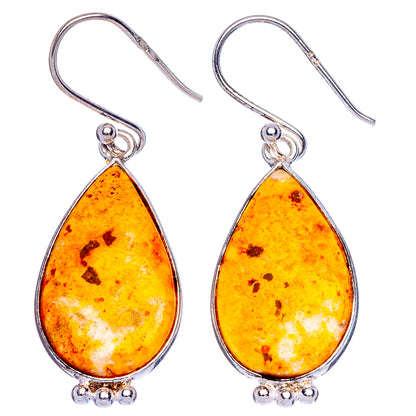 Bumble Bee Jasper Earrings 1 5/8" (925 Sterling Silver) E1900