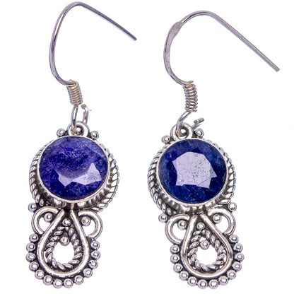 Blue Sillimanite Earrings 1 3/8" (925 Sterling Silver) E433385