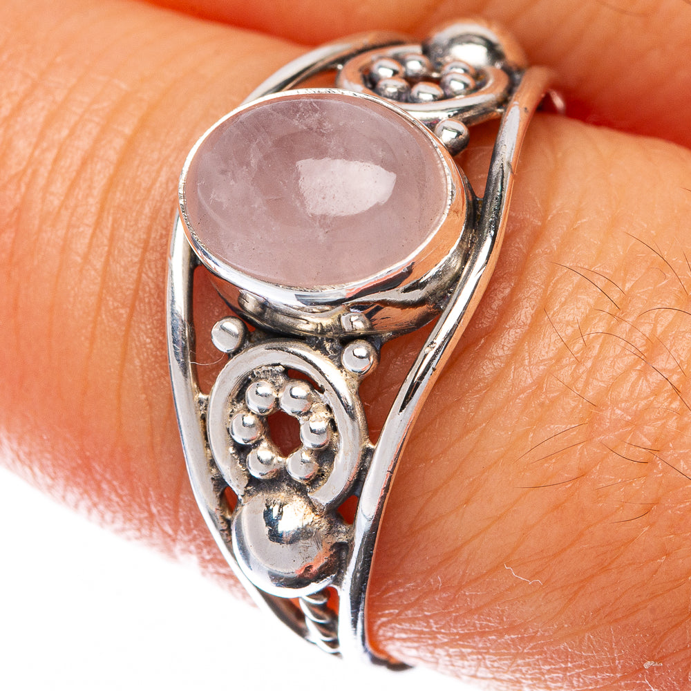 Rose Quartz Dainty Ring Size 9.25 (925 Sterling Silver) R144997
