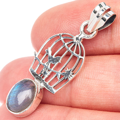 Labradorite Dainty Pendant 1 1/2" (925 Sterling Silver) P39918
