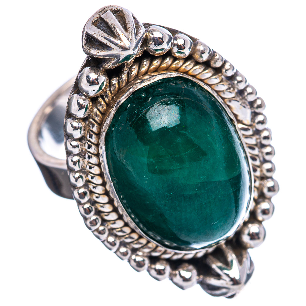 10+ ct Premium Zambian Emerald Ring Size 6 Adjustable (.925 Sterling Silver)