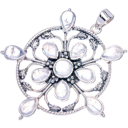 Signature Rainbow Moonstone Snowflake Pendant 2 1/8" (925 Sterling Silver) P41824