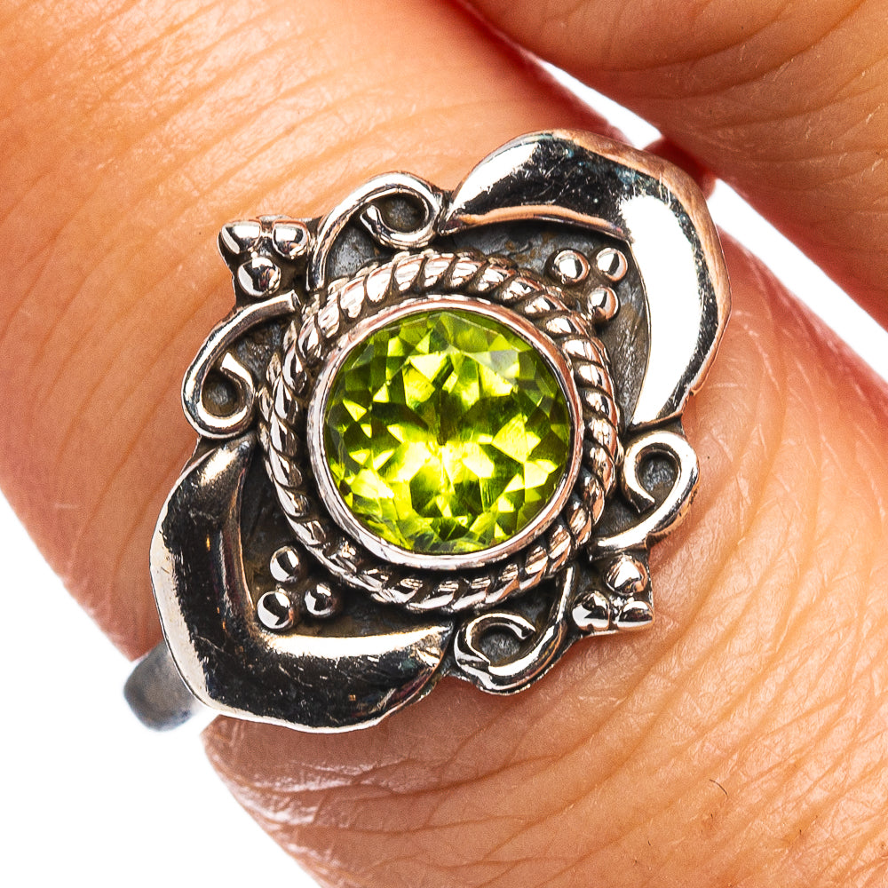 Peridot Ring Size 7.5 (.925 Sterling Silver)