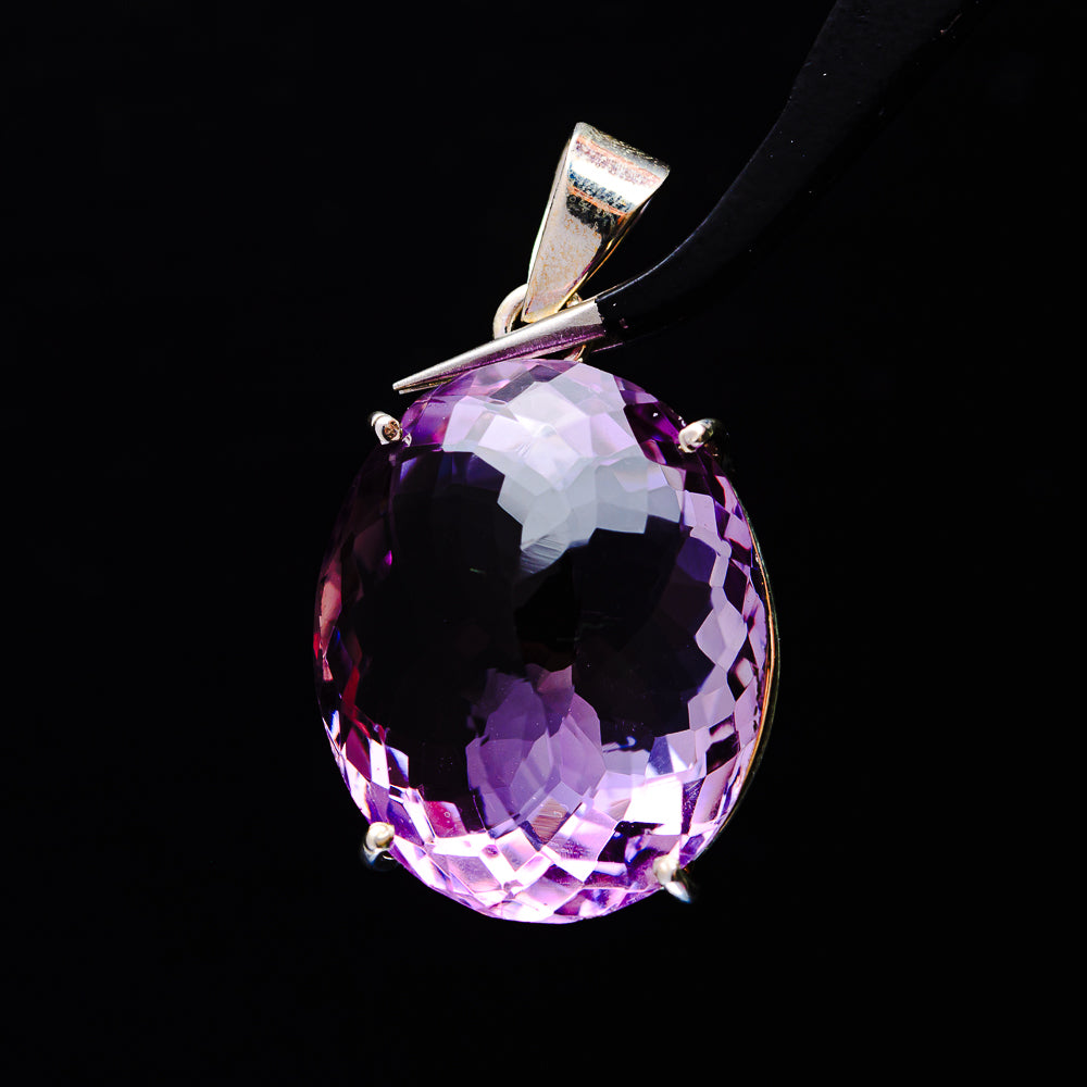43.37ct Faceted Brazilian Amethyst Pendant 1 5/8" (.925 Sterling Silver)
