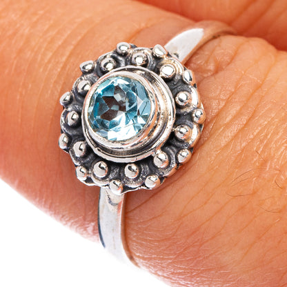 Blue Topaz Dainty Ring Size 7.5 (925 Sterling Silver) R145532