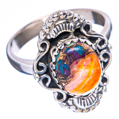 Spiny Oyster Turquoise Ring Size 7.25 (925 Sterling Silver) R4066
