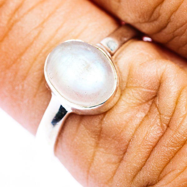 Rainbow Moonstone Ring Size 6.75 (.925 Sterling Silver)