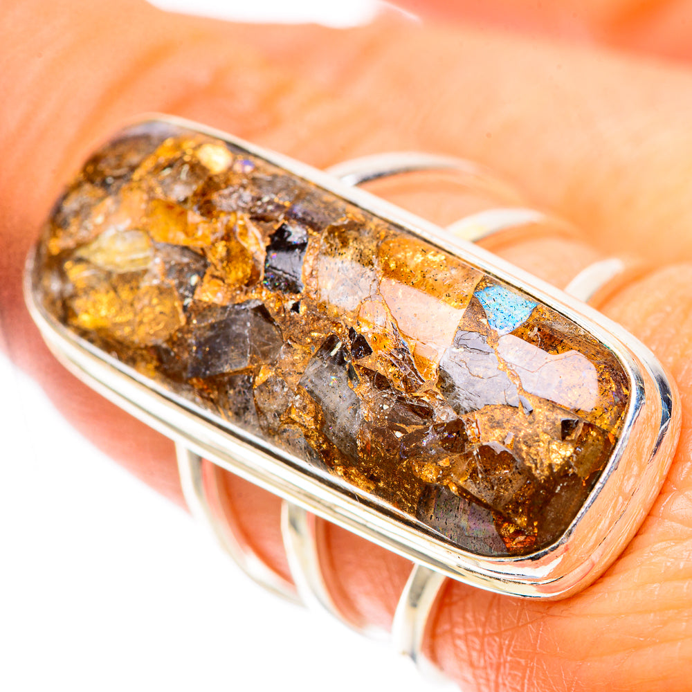 Large Brecciated Labradorite Ring Size 8.5 (925 Sterling Silver) RING137940