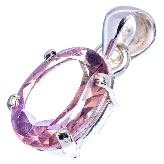 Faceted oval ametrine pendant on 925 sterling silver with prong-set stone and bail