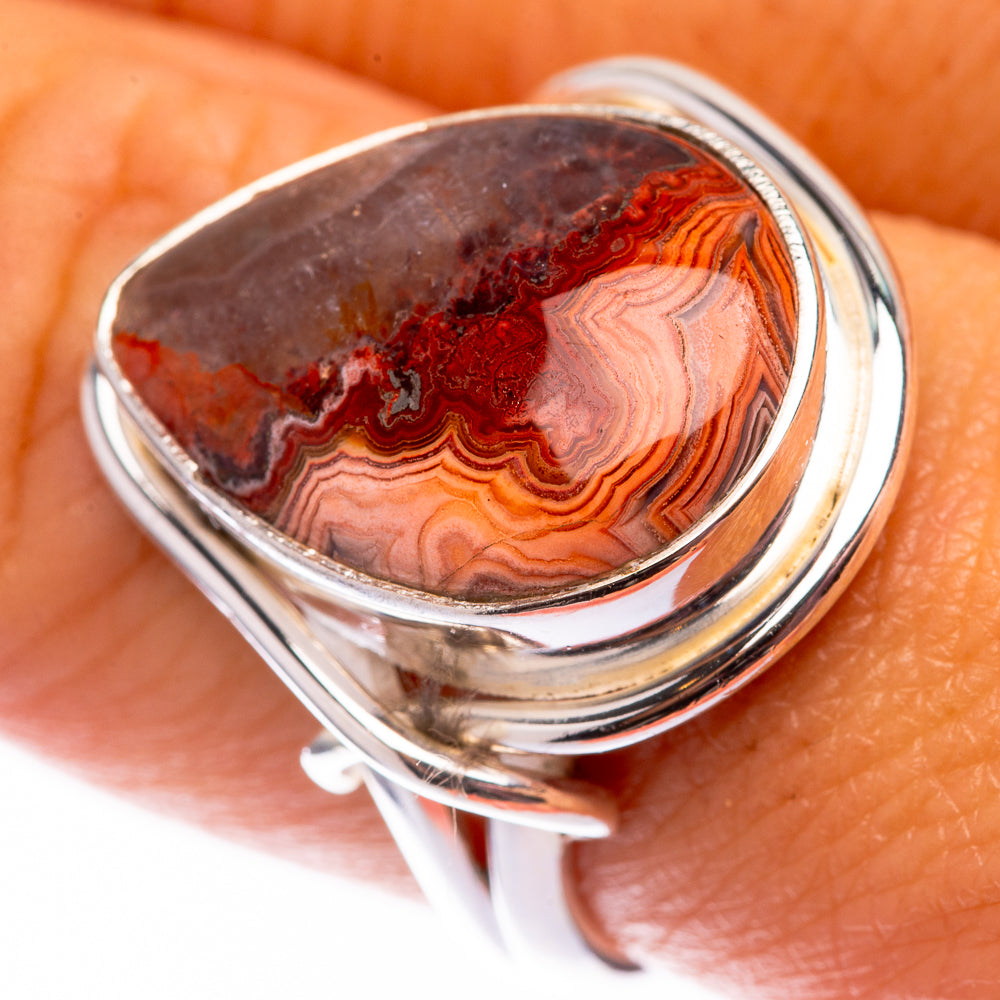 Crazy Lace Agate 925 Sterling Silver Ring Size 8.25 (925 Sterling Silver) RING140320