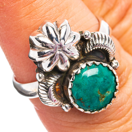 Southwestern Style Mohave Turquoise Ring Size 6.75 (.925 Sterling Silver)