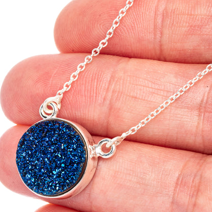 Titanium Druzy Necklace 18 1/2" (925 Sterling Silver) N90073