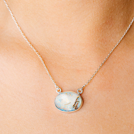 Sterling Opal Necklace 15.75" (925 Sterling Silver) N90237