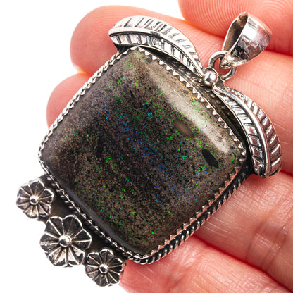 Andamooka Opal Pendant 1 7/8"" (925 Sterling Silver) P39027