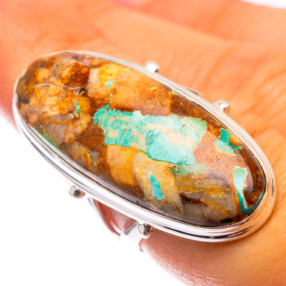 Large Kingman Mohave Turquoise Ring Size 6.5 (925 Sterling Silver) R141217