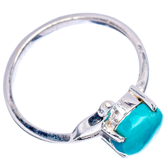 Turquoise oval bird ring in .925 sterling silver, size 7.5, openwork setting