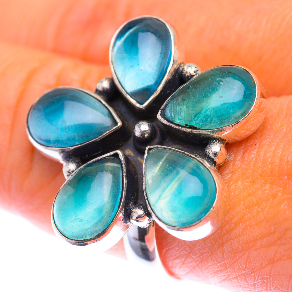 Large Blue Fluorite Ring Size 9 (925 Sterling Silver) RING139978
