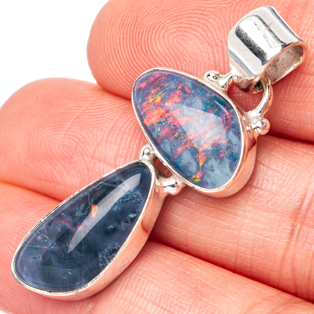 Rare Triplet Opal 925 Sterling Silver Pendant 1 5/8" (925 Sterling Silver) P42676