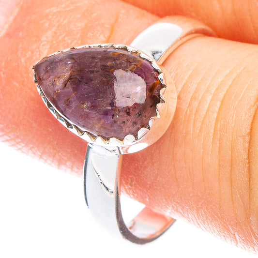 Cacoxenite Amethyst Ring Size 7.75 (925 Sterling Silver) R6638
