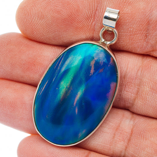 Aurora Opal Pendant 1 3/4" (.925 Sterling Silver)